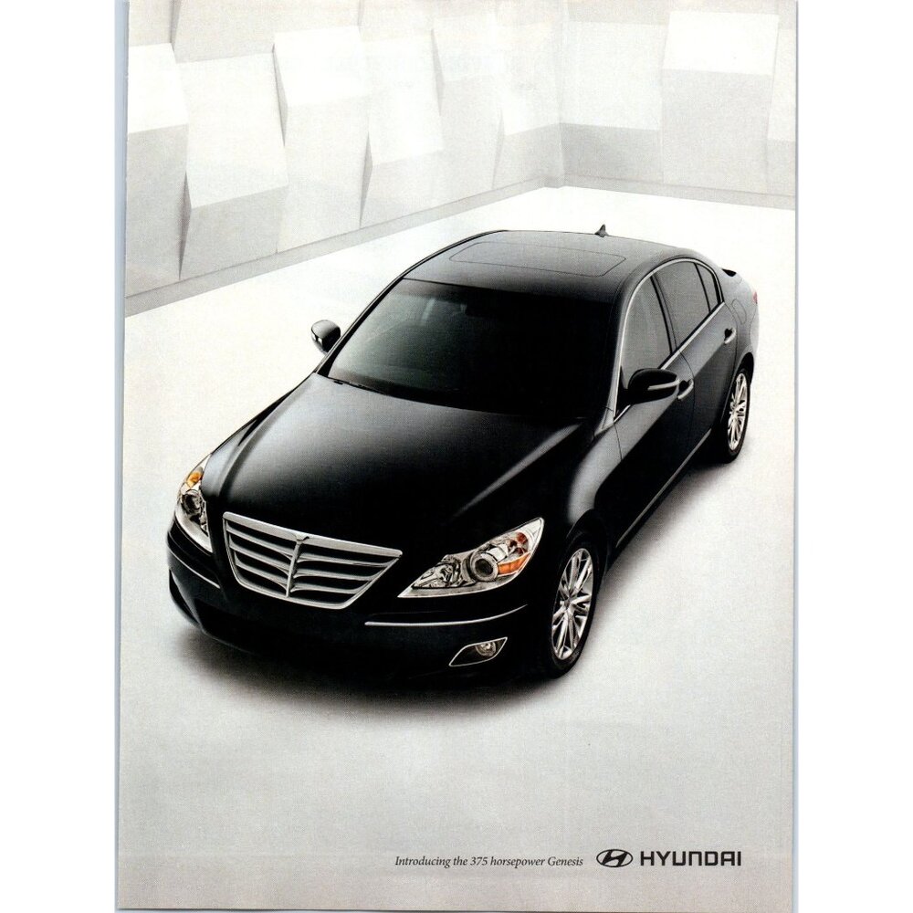 2009 Hyundai Genesis Luxury Sedan Vintage Print Ad Sound Acoustics Wall Art